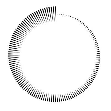 Vector circular countdown icon with concentric striped radial design Stock-Illustration