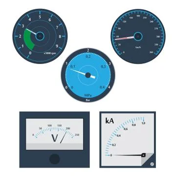 Vector circular meters Stock Illustration