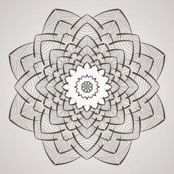 Vector circular pattern in the form of intricate flower. Mandala. Lacy napkin Illustrazione stock