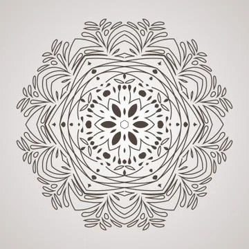Vector circular pattern in the form of intricate flower. Mandala. Lacy napkin Illustrazione stock
