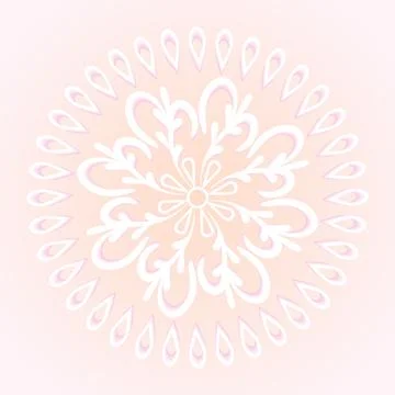 Vector circular pattern of a volumetric flower on a beige background. Drawi.. Illustrazione stock