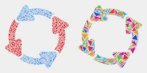 Vector Circulation Arrows Mosaic Icon of Triangles Stock Illustration