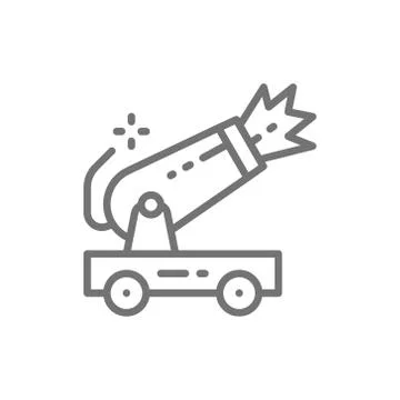 Vector circus cannon line icon. 스톡 일러스트