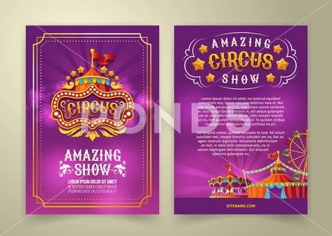 Vector circus flyer, banner Stock Illustration