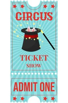 Vector Circus Magic Ticket Illustration. Stock Illustration