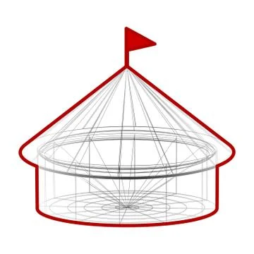 Vector circus tent in wireframe form Ilustración de archivo