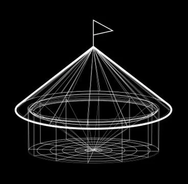 Vector circus tent in wireframe form Ilustración de archivo