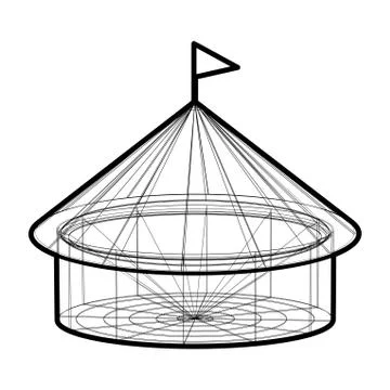 Vector circus tent in wireframe form Ilustración de archivo
