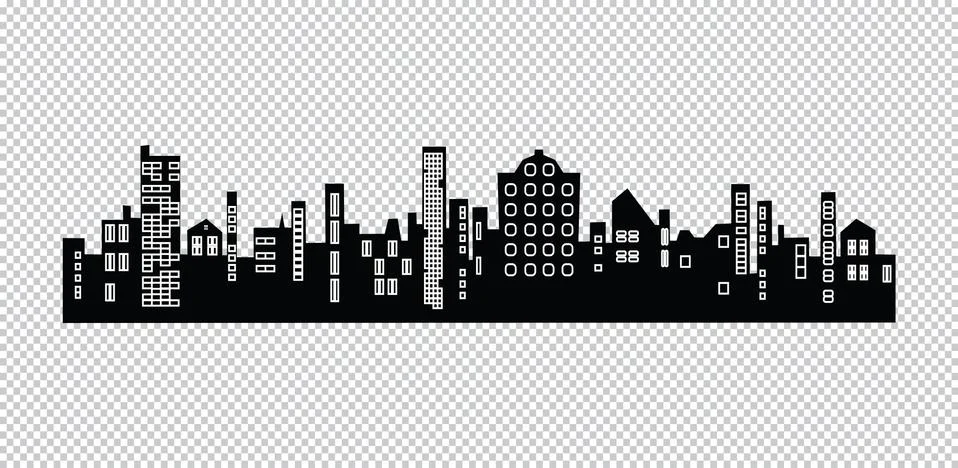 Vector cities silhouette. Stock Illustration