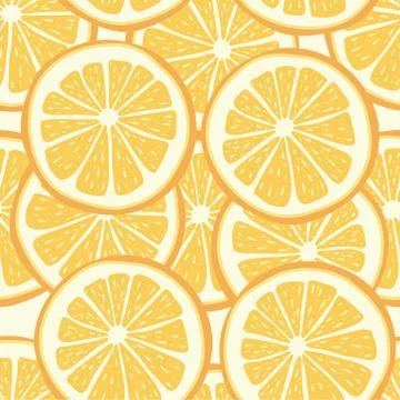 Vector citrus seamless background Stock Illustration