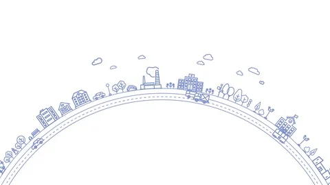 Vector city (animation) 스톡 동영상 90601787