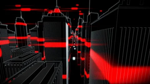 Vector City Flight Looping Animation Stock Footage 73432609