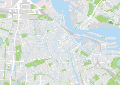 Vector city map of Amsterdam イラスト素材
