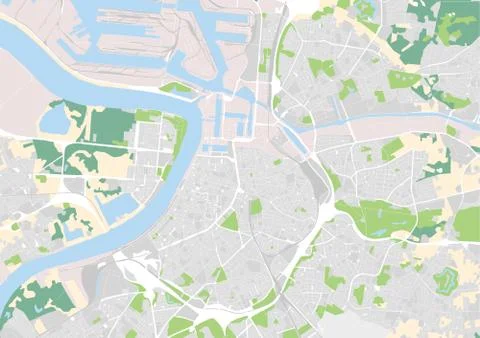 Vector city map of Antwerpen 스톡 일러스트