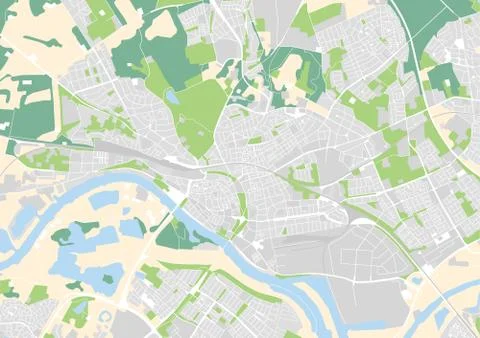 Vector city map of Arnhem 스톡 일러스트
