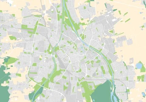 Vector city map of Augsburg 스톡 일러스트