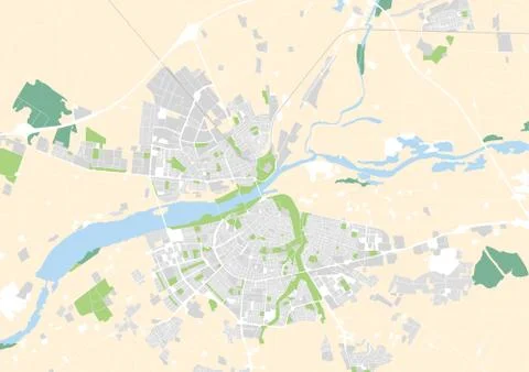 Vector city map of Badajoz 스톡 일러스트