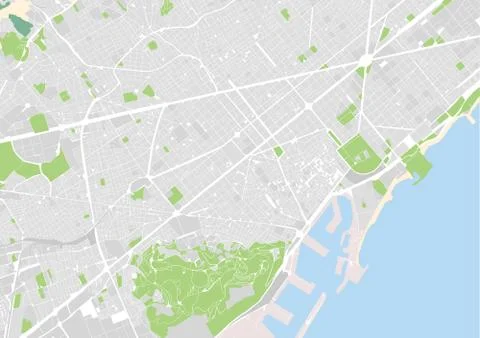Vector city map of Barcelona イラスト素材
