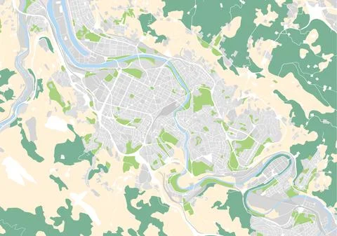Vector city map of Bilbao, Spain 스톡 일러스트