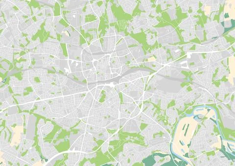 Vector city map of Bochum, Germany Stock Illustration