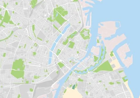 Vector city map of Copenhagen Stock Illustration