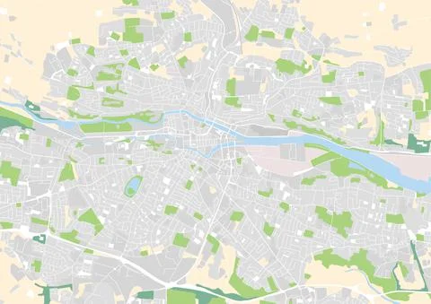 Vector city map of Cork, Ireland Stock Illustration