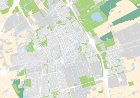Vector city map of Delft 스톡 일러스트