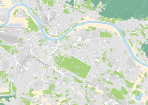 Vector city map of Dresden, Germany Stock Illustration