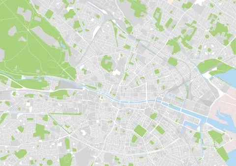 Vector city map of Dublin Stock Illustration