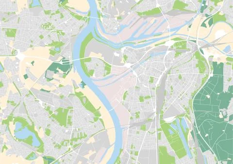 Vector city map of Duisburg Stock Illustration