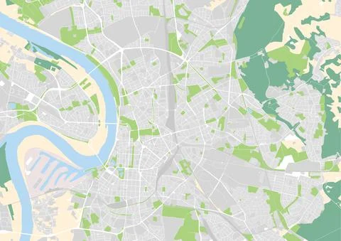 Vector city map of Düsseldorf, Germany イラスト素材