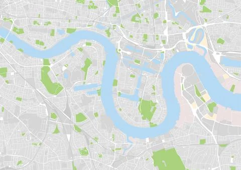 Vector city map of east central London, UK 스톡 일러스트
