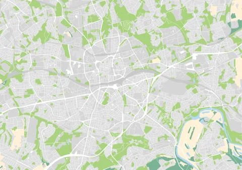 Vector city map of Essen Stock Illustration