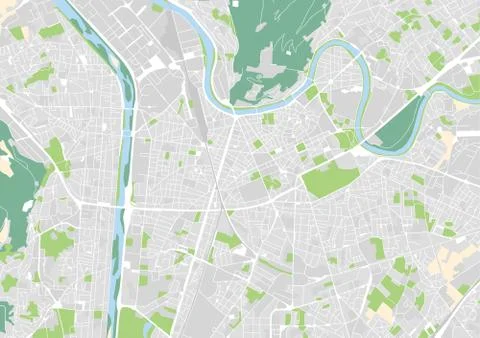 Vector city map of Grenoble 스톡 일러스트