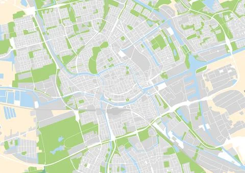 Vector city map of Groningen, Netherlands 스톡 일러스트