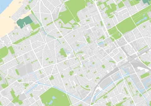 Vector city map of The Hague 스톡 일러스트