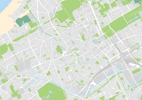 Vector city map of The Hague, Netherlands 스톡 일러스트
