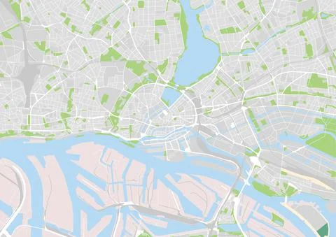 Vector city map of Hamburg, Germany Illustration