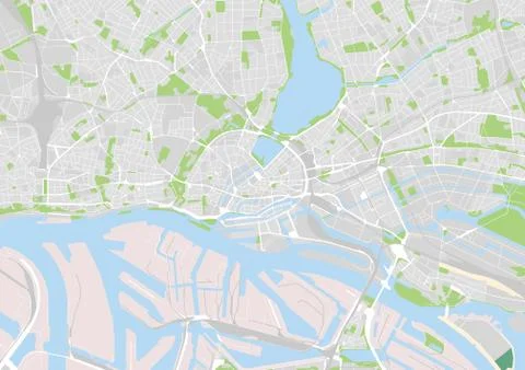 Vector city map of Hamburg 스톡 일러스트
