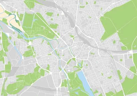 Vector city map of Hannover, Germany Stock Illustration
