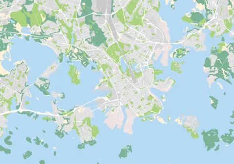 Vector city map of Helsinki Stock Illustration