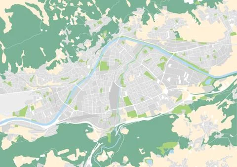 Vector city map of Innsbruck Stock Illustration