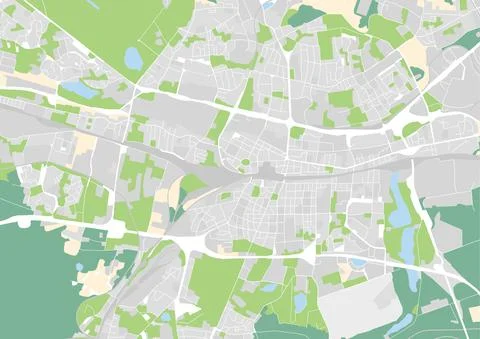 Vector city map of Katowice, Poland 스톡 일러스트