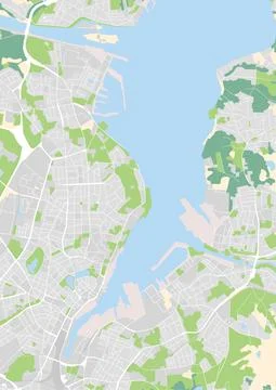 Vector city map of Kiel, Germany Stock Illustration