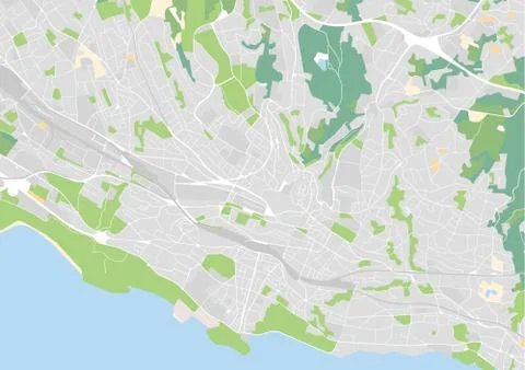 Vector city map of Lausanne Stock Illustration