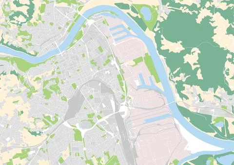 Vector city map of Linz, Austria 스톡 일러스트