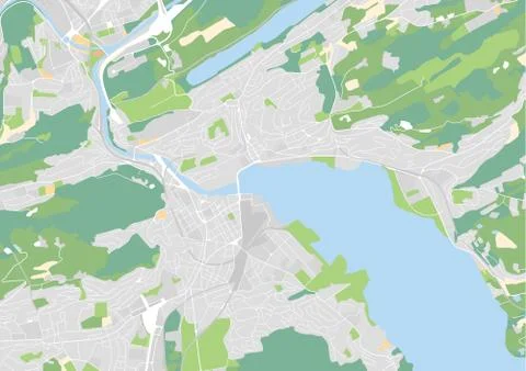 Vector city map of Lucerne Stock Illustration