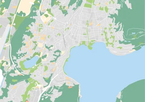 Vector city map of Lugano 스톡 일러스트
