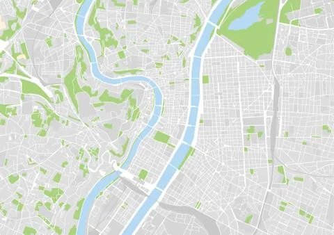 Vector city map of Lyon 스톡 일러스트