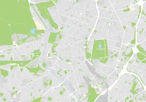 Vector city map of Madrid Stock Illustration